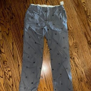 Gap kids Star Wars collection lined grey flat front khaki pants 10 husky NWT